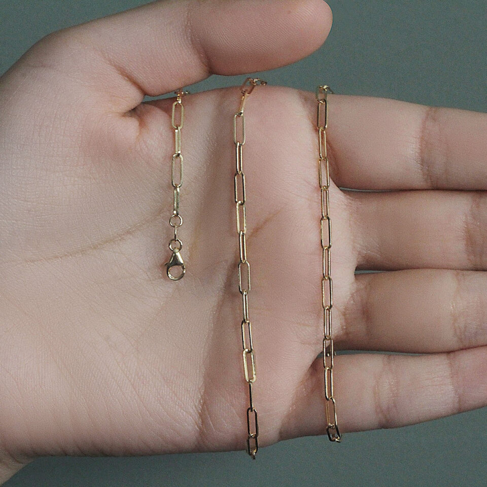 10K Yellow Gold Paperclip Chain