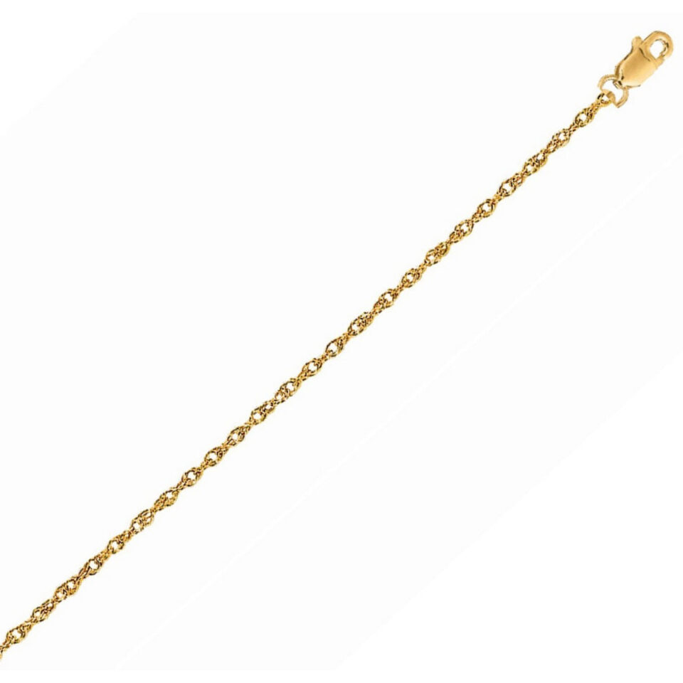 14K Yellow Gold Rope Chain 1.10mm