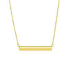 14K Yellow Gold Chain Shiny Flat Bar Necklace