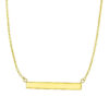 14K Yellow Gold Chain Shiny Flat Bar Necklace