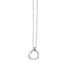 Heart baguette necklace in solid 14K white gold