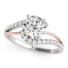 Lab-grown diamond 1 1/3 ct tw in solid 14K white and rose gold, engagement ring