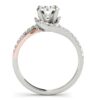 Lab-grown diamond 1 1/3 ct tw in solid 14K white and rose gold, engagement ring, view 2