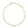 14K Yellow Gold Oval Necklace Italian
