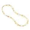 14K Yellow Gold Oval Necklace Italian