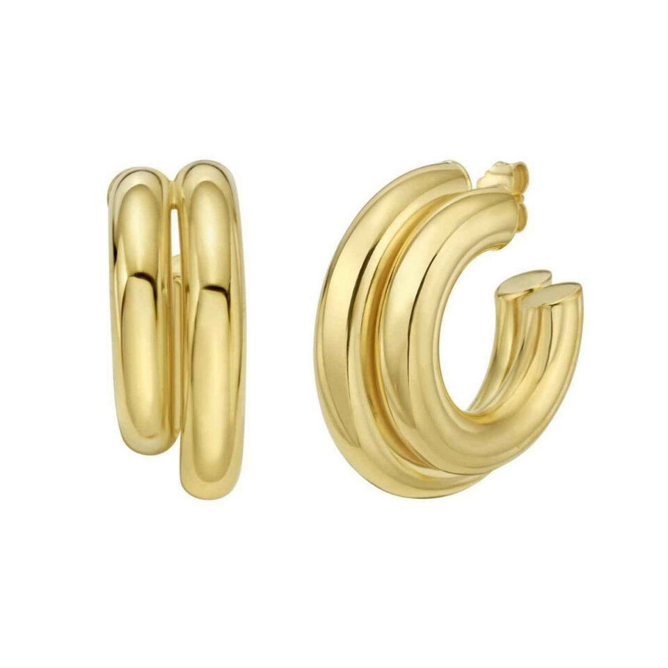 Double Row, Yellow Gold-Plated Sterling Silver