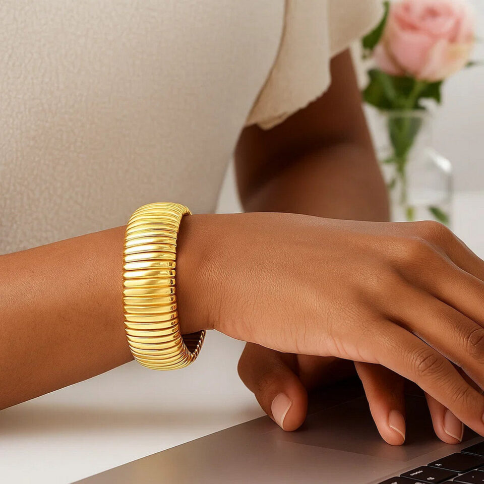 Sterling silver, gold plated bracelet 18.00mm, view 7