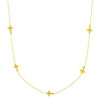 Cross necklace chain in solid 14K yellow gold