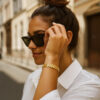 14K Yellow Gold Small Cobblestone Link Bracelet