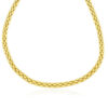 Panther chain link shiny necklace in solid 14K yellow gold, view 2