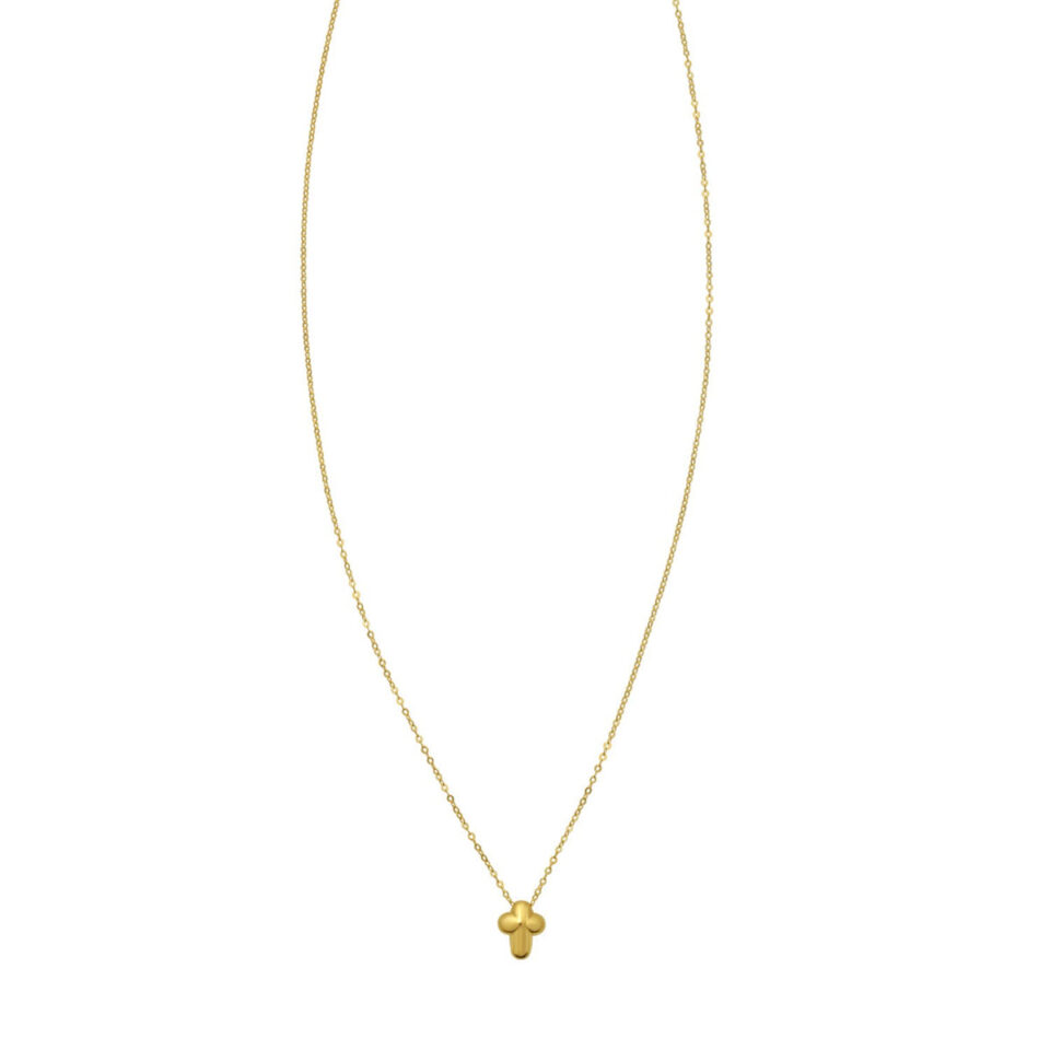 14K Yellow Gold Cross Pendant Necklace