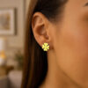 14K Yellow Gold Clover Earrings 10mm