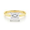 2 ct tw lab-grown diamond solitaire princess ring in solid 10K yellow gold, engagement ring