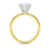2 ct tw lab-grown diamond solitaire princess ring in solid 10K yellow gold, engagement ring, view 4