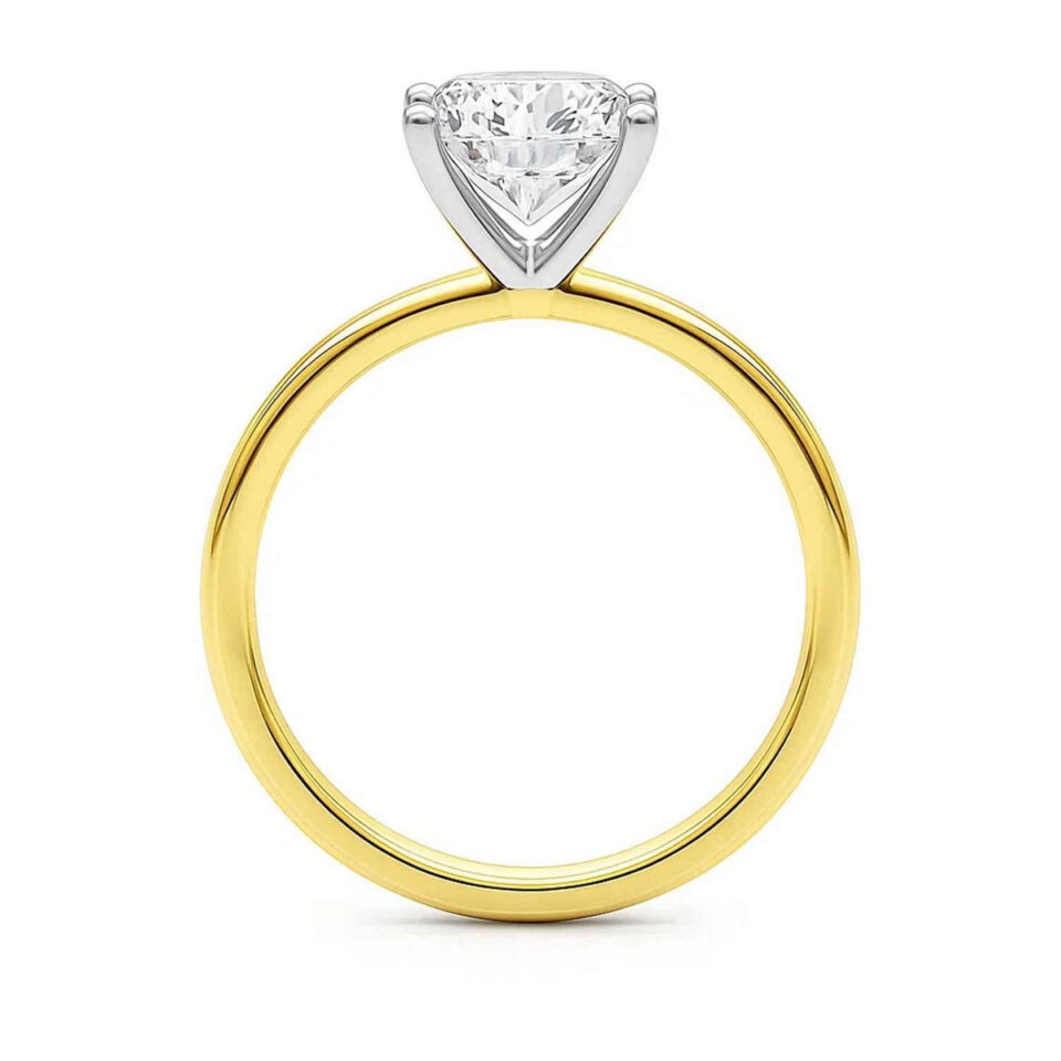 2 ct tw lab-grown diamond solitaire princess ring in solid 10K yellow gold, engagement ring, view 4