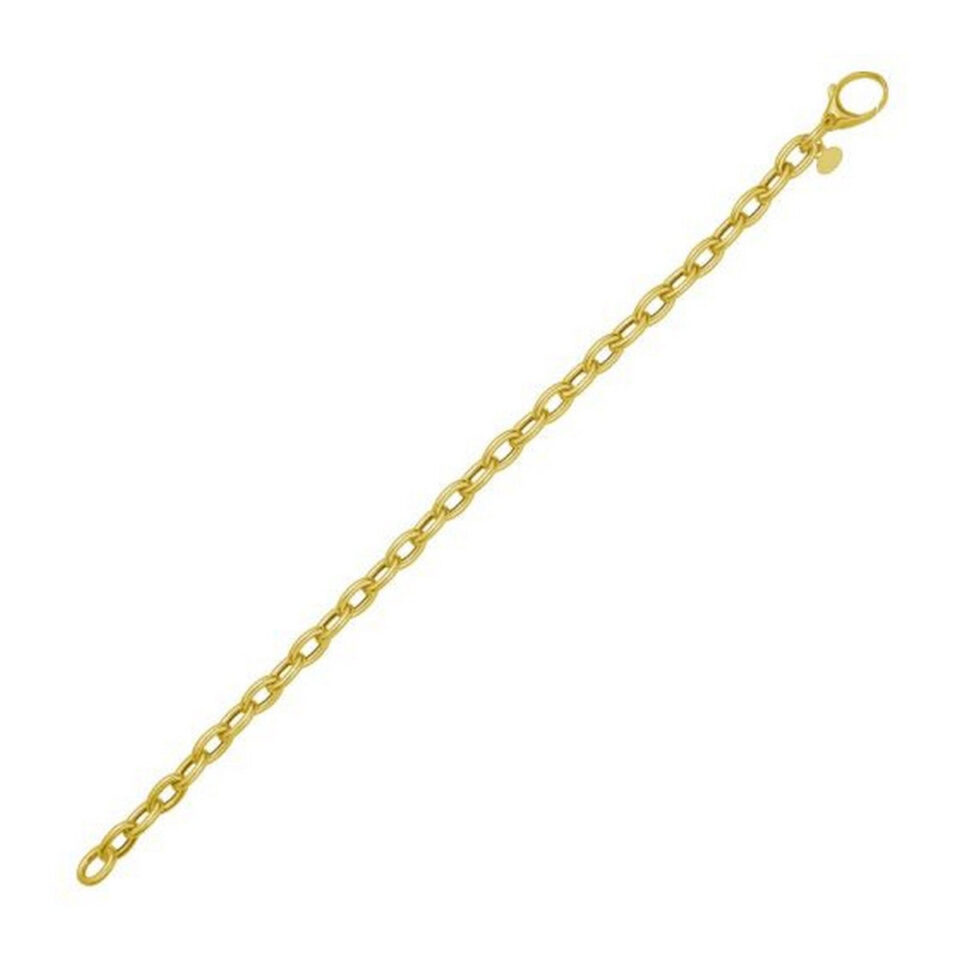 Rolo necklace in solid 14K yellow gold, view 3