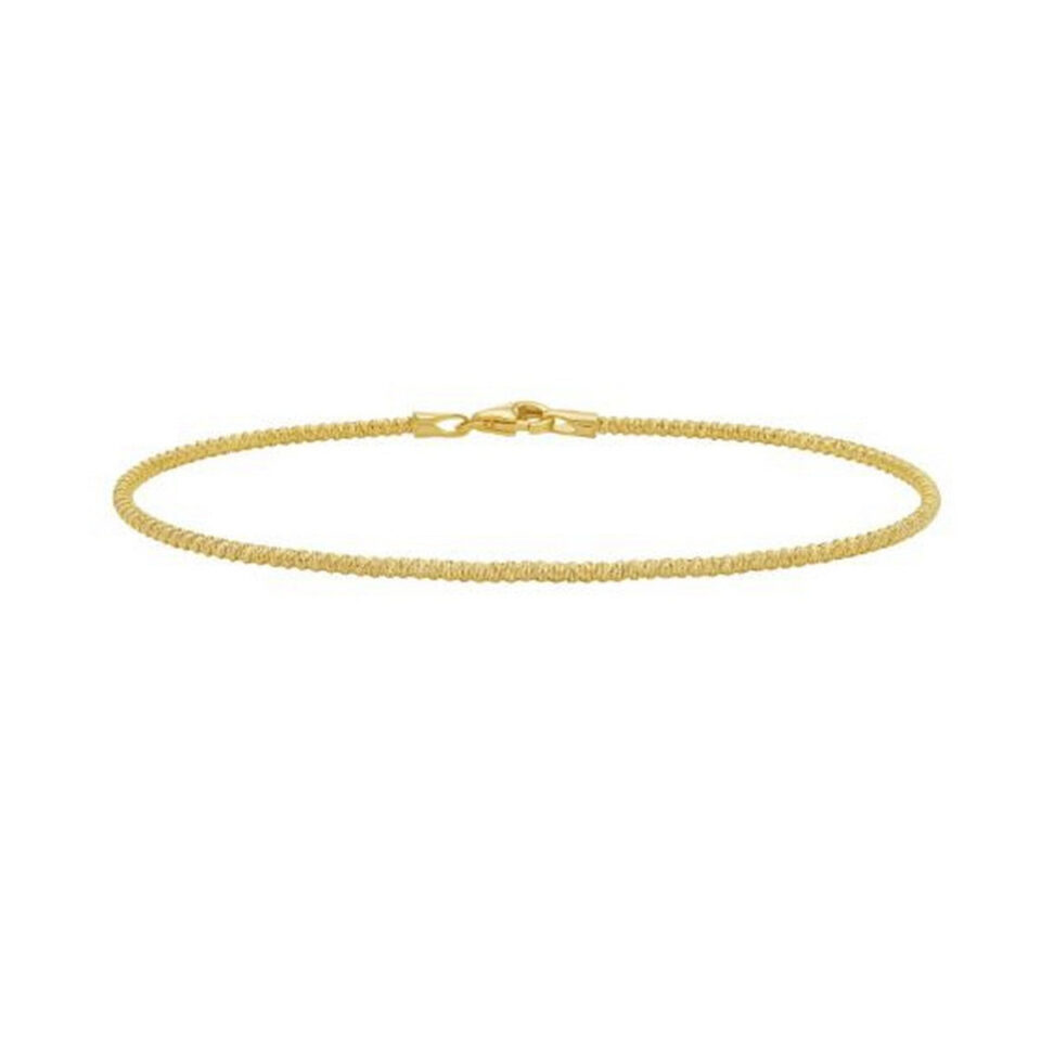 14K Yellow Gold Diamond Cut Sparkle Spring