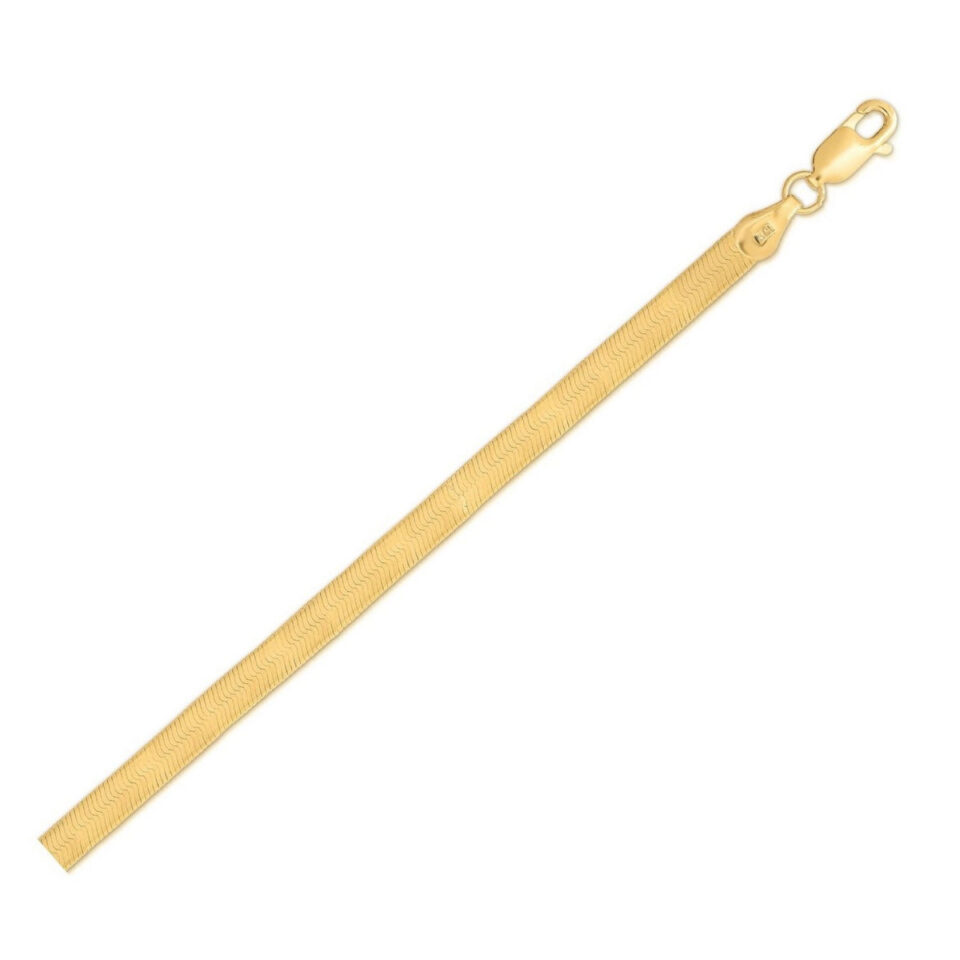 Herringbone Anklet, Gold-Plated Sterling Silver