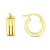 10.00mm round hoop earrings in solid 14K yellow gold, view 2