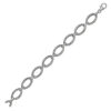 14K White Gold Textured Oval Bracelet