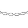 14K White Gold Textured Oval Bracelet
