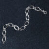 14K White Gold Textured Oval Bracelet