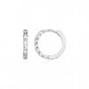 14K White Gold Textured Round Hoop Petite