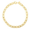 Paperclip oval bracelet in solid 14K yellow gold