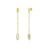 Mother of pearl drop earrings in solid 14K yellow gold