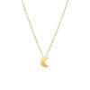 14K Yellow Gold Polished Moon Lab-Grown Diamond Necklace