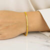 14K Yellow Gold Solid Diamond-Cut Round Franco Bracelet, 2.7 mm