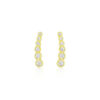 Graduated cubic zirconia earrings in solid 14K yellow gold