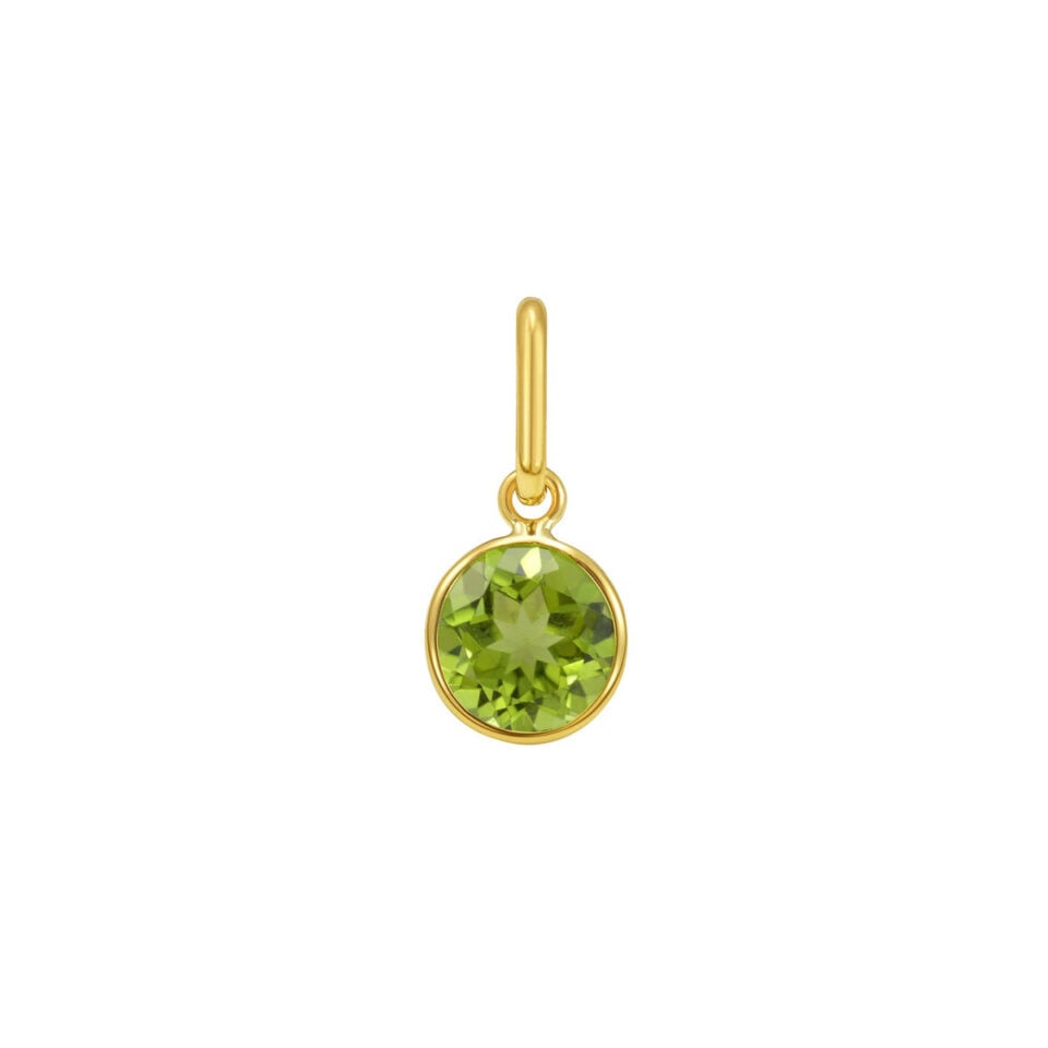 14K Yellow Gold Round Peridot Pendant