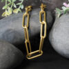 14K Yellow Gold Paperclip Necklace Rounded