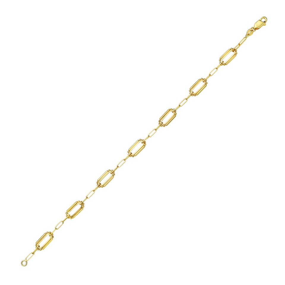 14K Yellow Gold Pallina Paperclip Link Bracelet