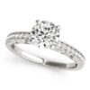 1 1/8 ct tw lab-grown diamond antique engagement ring in solid 14K white gold