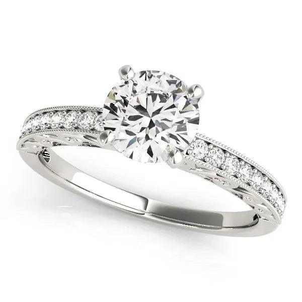 14K White Gold Lab-Grown Diamond Engagement Ring 1 1/8cttw