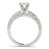 1 1/8 ct tw lab-grown diamond antique engagement ring in solid 14K white gold, view 2