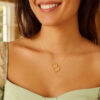 14K Yellow Gold Yours Truly Large Initial B Necklace