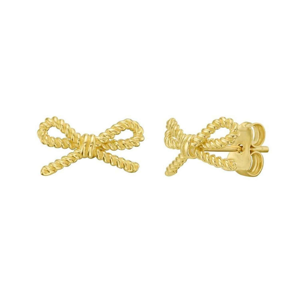 14K Yellow Gold Twisted Rope Earrings