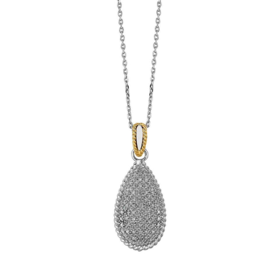 14K Two-Tone Gold Drop Necklace