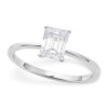 1 ct tw lab-grown diamond radiant solitaire ring in solid 14K white gold, engagement ring, view 2