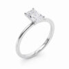 1 ct tw lab-grown diamond radiant solitaire ring in solid 14K white gold, engagement ring, view 3