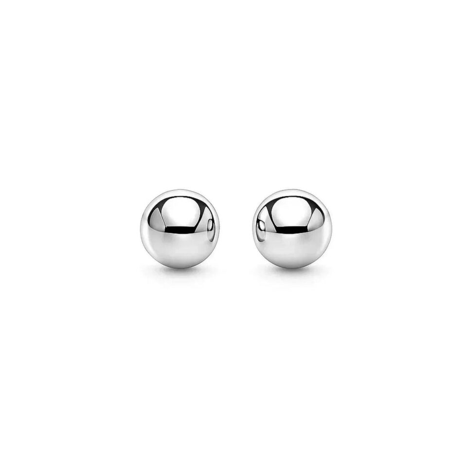 14K White Gold Stud Earrings 3mm