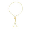 1 mm adjustable lariat heart motif bracelet in solid 14K yellow gold, view 2