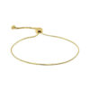 1 mm adjustable lariat heart motif bracelet in solid 14K yellow gold, view 3
