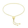1 mm adjustable lariat heart motif bracelet in solid 14K yellow gold, view 4