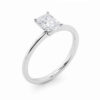 1 1/2 ct tw lab-grown diamond radiant solitaire ring in solid 10K white gold, engagement ring, view 3