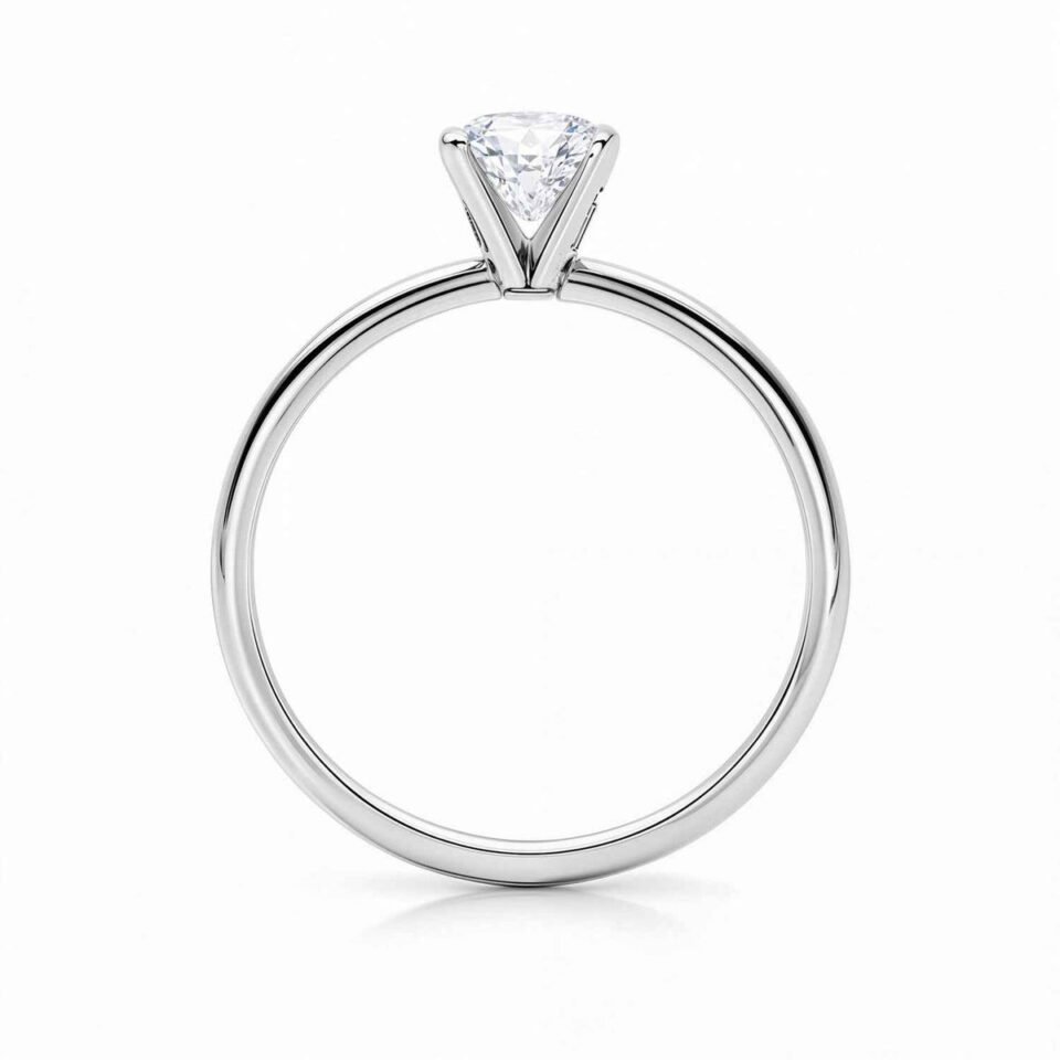 1 1/2 ct tw lab-grown diamond radiant solitaire ring in solid 10K white gold, engagement ring, view 4