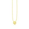 Polished clover lab-grown diamond necklace in solid 14K yellow gold